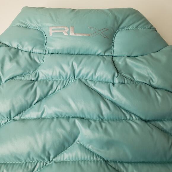 RLX RALPH LAUREN Women's Size Medium Down Quilted Puffer Vest Aqua in VGUC - Picture 6 of 10